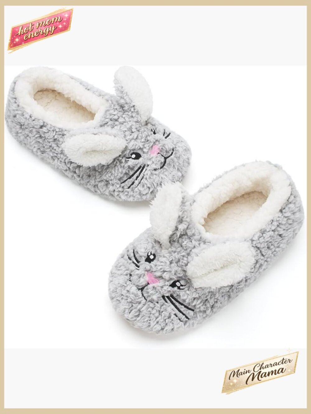 Fuzzy Bunny Slippers Soft Sole Non Slip Indoor Cozy Warm House Slippers
